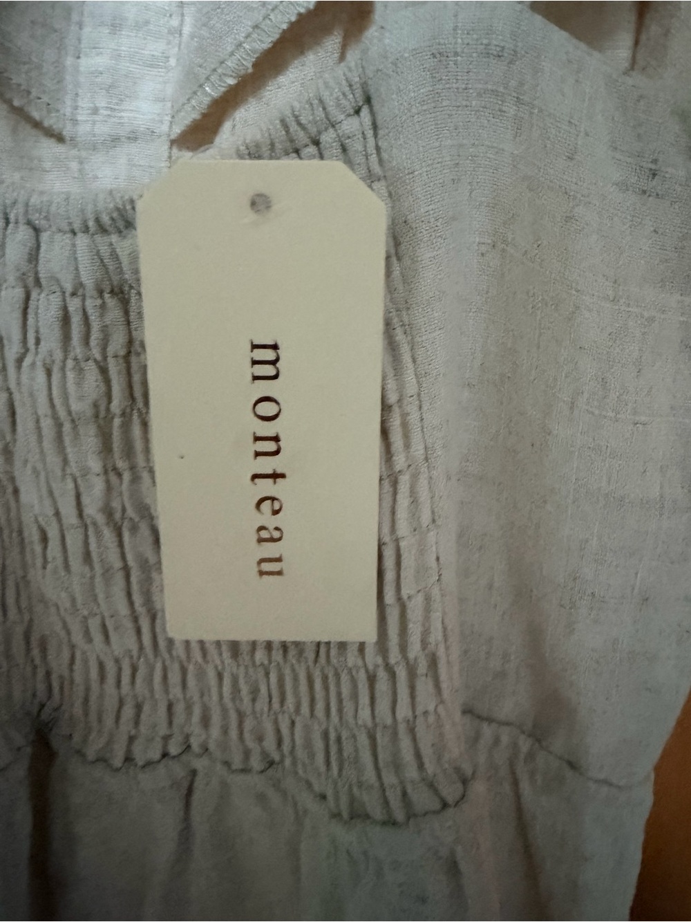 Monteau Cream Button-Front Ruffle-Shoulder Midi Dress - Picture 4 of 4